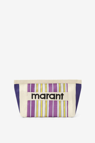 Powden stribet nylon clutch