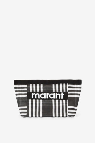 Powden stribet nylon clutch