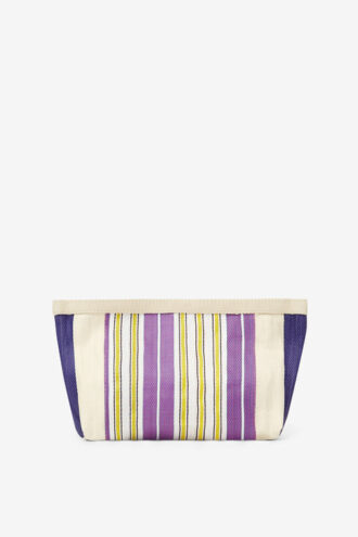 Powden stribet nylon clutch