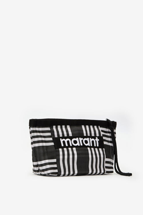 Powden stribet nylon clutch Powden stribet nylon clutch