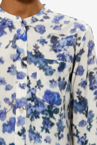 Rusak silke-bluse med rosenprint