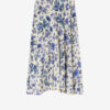 Sakura lang stretch-silkenederdel med print