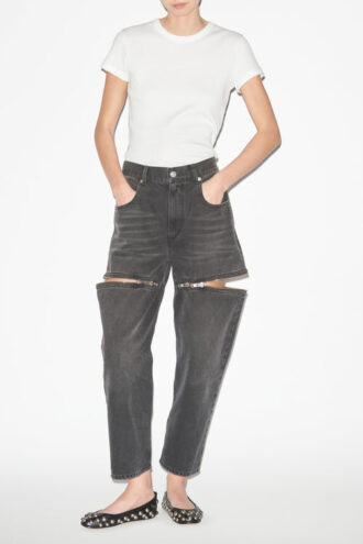 Salia Loose Fit Denim Jeans med lynlåse