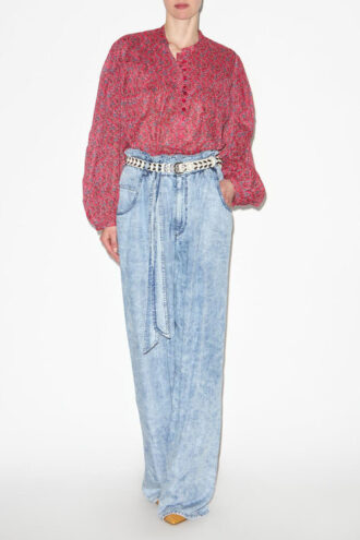 Salika-bluse i bomuldsvoile med print