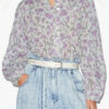 Salika Bluse i bomuldsvoile med print og rynk