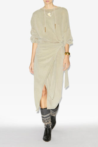 Sandrina lang draperet jersey-sweatshirtkjole