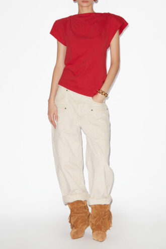 Sebani Asymmetrisk ensfarvet bomulds-T-shirt