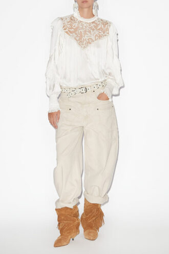Seila Flowing Blouse med blonder og flæser