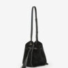 Silao flettet ruskindskalveskind bucket bag