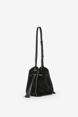 Silao flettet ruskindskalveskind bucket bag