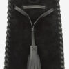 Silao flettet ruskindskalveskind bucket bag