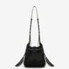 Silao flettet ruskindskalveskind bucket bag
