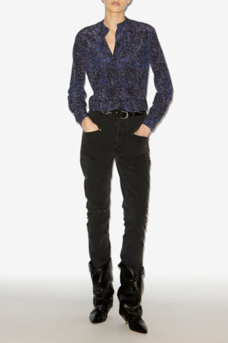 Sima Bluse i silke med print