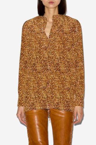 Sima Bluse i silke med print