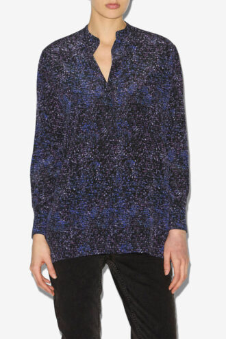 Sima Bluse i silke med print