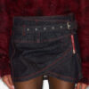 Siyen draperet denim miniskirt