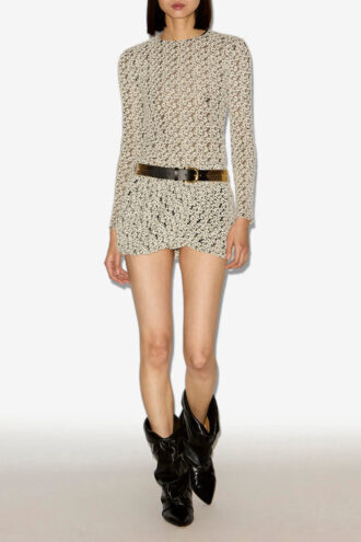 Soline broderet tylbluse