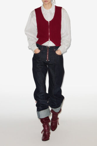 Stely jeans med brede ben i bomuld