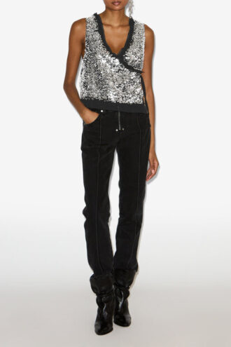 Tahina vest med pailletter