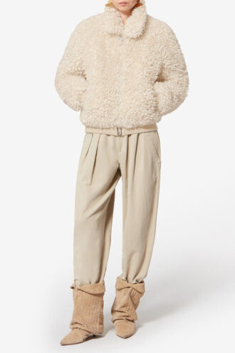 Tayma kort krøllet faux fur frakke
