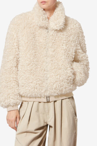 Tayma kort krøllet faux fur frakke