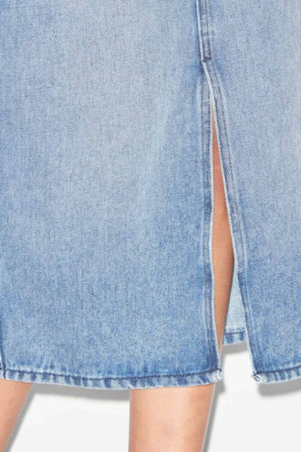 Tilauria midi-nederdel i fin denim