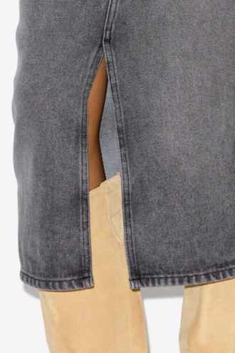 Tilauria midi-nederdel i fin denim