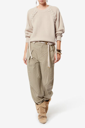 Tulliam uld- og kashmirstrikket sweater