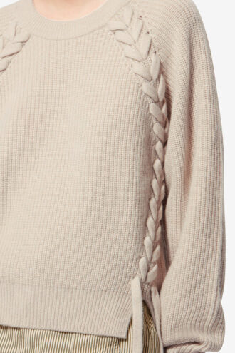 Tulliam uld- og kashmirstrikket sweater