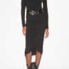 Vicky midi-nederdel i rynket jersey