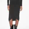 Vicky midi-nederdel i rynket jersey