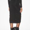 Vicky midi-nederdel i rynket jersey