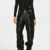 Vonda draperet top i ensfarvet jersey