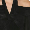 Vonda draperet top i ensfarvet jersey