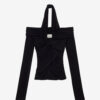 Vonda draperet top i ensfarvet jersey