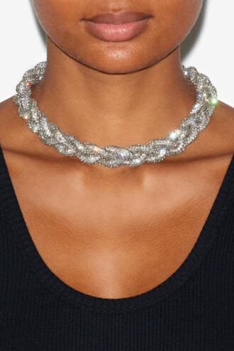 Yua flettet rhinestone-choker