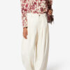 Zarga kort top i stretch-silke med print