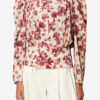 Zarga kort top i stretch-silke med print
