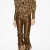 Zarga Plisseret bluse i printet silke