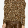 Zarga Plisseret bluse i printet silke