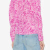Zarga Plisseret bluse i printet silke