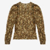 Zarga Plisseret bluse i printet silke