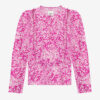Zarga Plisseret bluse i printet silke