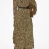 Zeidi draperet kjole med leopardprint
