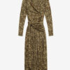 Zeidi draperet kjole med leopardprint