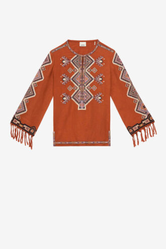 Zelda broderet Matka silke bluse