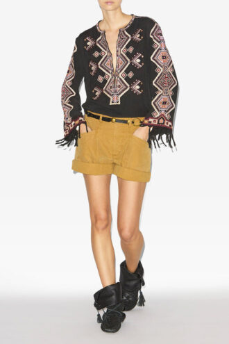 Zelda broderet Matka silke bluse