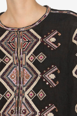 Zelda broderet Matka silke bluse