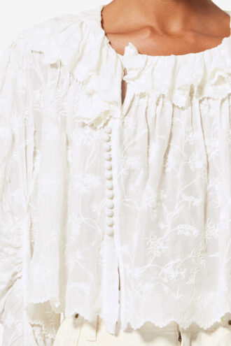 Zelly Frilly Floral bomulds- og silketop
