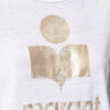 Zewel Ensfarvet linned-T-shirt med logo Zewel Ensfarvet linned-T-shirt med logo